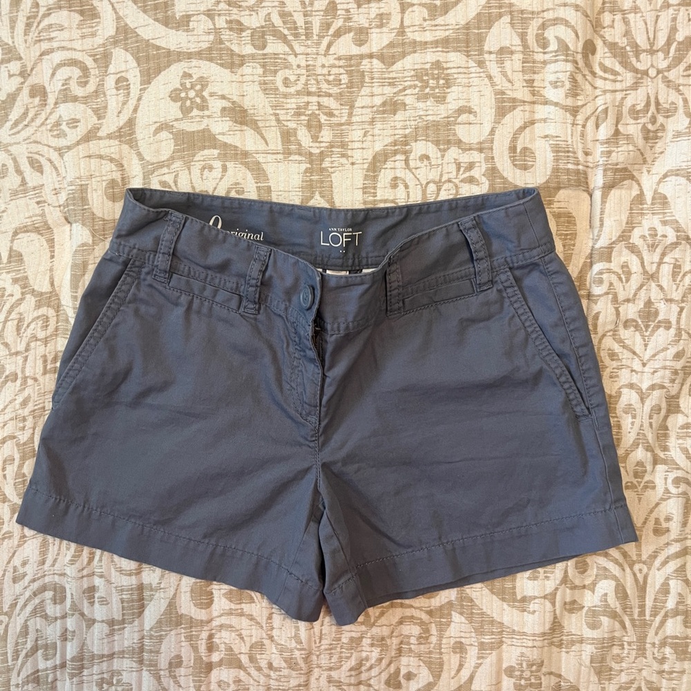 LOFT Women's Gray Short Size 0 100% Cotton